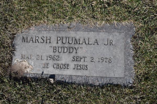  Marshall G Puumala  Jr. Marker Image